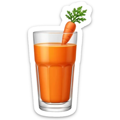 plain glass of carrot juice, vibrant orange, no carrot, no greens, no garnish, simple, clear sticker