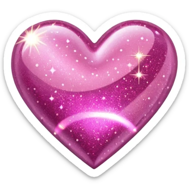 Gold heart with pink glitter  sticker