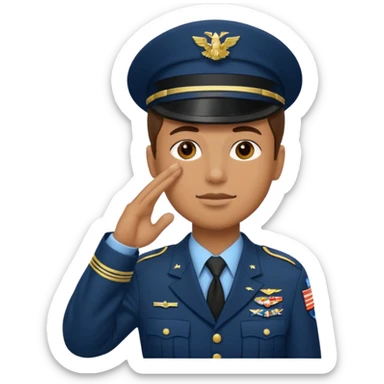 American soldier showing respect sticker