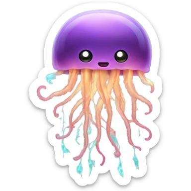 Jellyfish with lightning tentacles  sticker