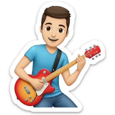 Happy Rock Pop Music Male Musician in his 30s dressed with trendy style sticker