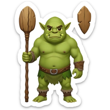Ogre full body with stick sticker