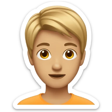 Teenager with light brown short hair sticker