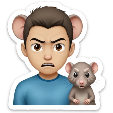 A teenager very angry to a kazakh adolescent named Daryn who is looks like a rat sticker