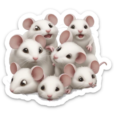 4 cute rats sticker