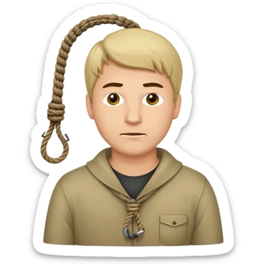 A man with a noose around his neck sticker