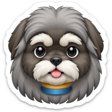 Dark grey shih tzu sticker