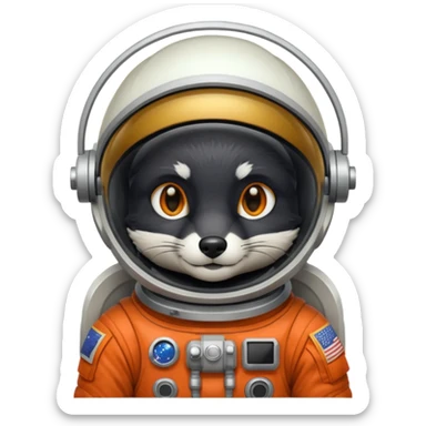 black fox astronaut sticker