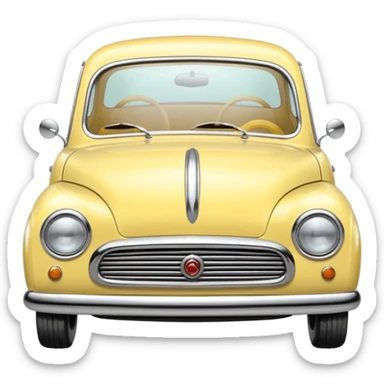 light yellow small retro car front sticker