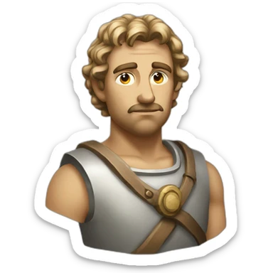 medieval innovator, thinking, concentrated, torso sticker