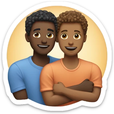Interracial gay couple sticker