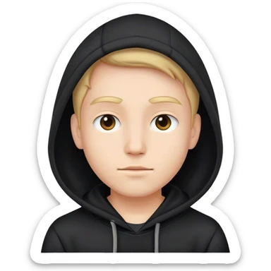 A person wearing a black hoodie sticker