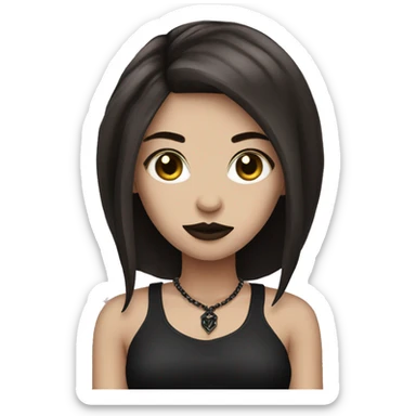 Goth girl wih brown hair  sticker
