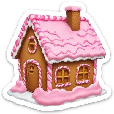 Gingerbread house with pink icing  sticker