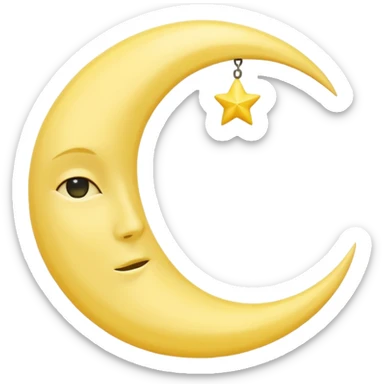 The crescent moon faceless sticker