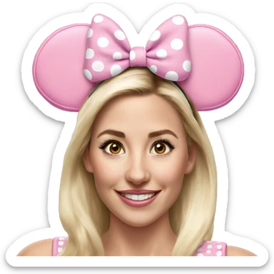 Pink Minnie Mouse ears headband  sticker