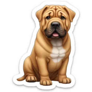 dog sharpei rhude sticker