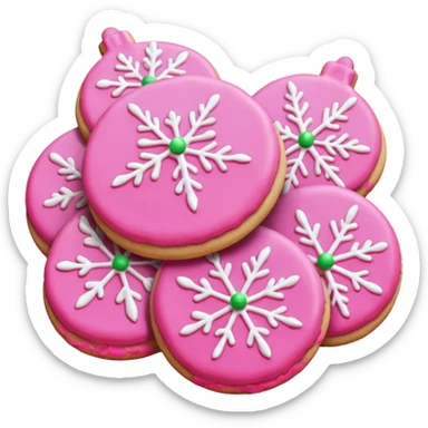Natale rosa, biscotti estetico  sticker