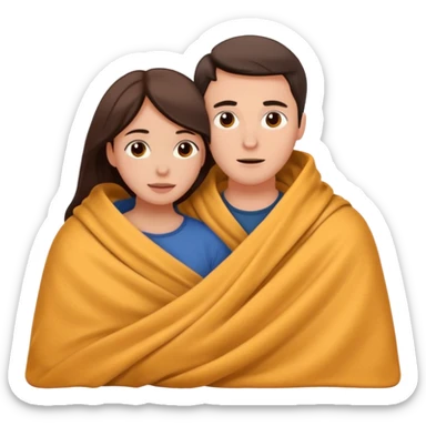 Woman and man in bed covered under a blanket on top of each other having sex sticker