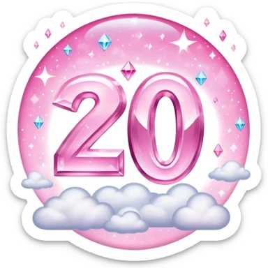 Happy 20th birthday to Dakota written in the sky shining like diamonds with pink sticker