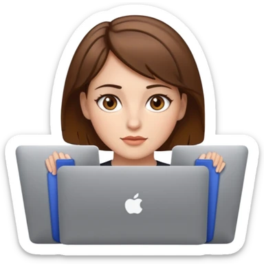 macbook pro woman short brown hair hazel eyes sticker