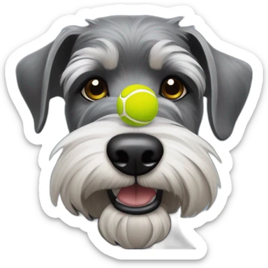 Full schnauzer tennis ball in mouth sticker