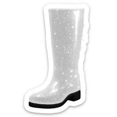 sparkly white gogo boots sticker