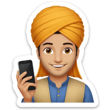 persian with saffron on head and smartphone sticker