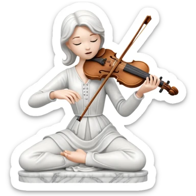 statue playing violin sticker
