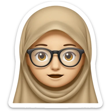 A veiled emoji wearing glasses sticker