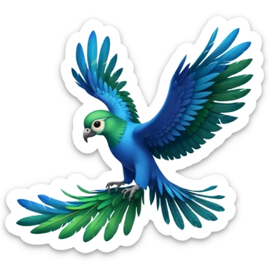 quetzalcoatlas, a fusion of a quetzal bird and an atlas, vibrant feathers, majestic, mythical creature sticker
