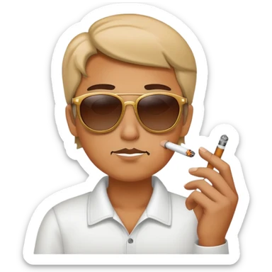 Face with sun glasses smoking sticker