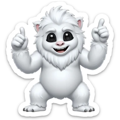yeti dancing, thumb up sticker
