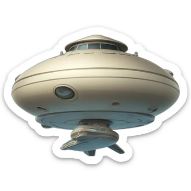 flying saucer with the inscription on the front of the sea ark sticker