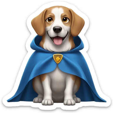 Dog wearing cape  sticker