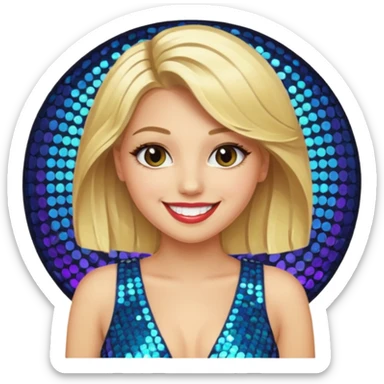 fancy blonde hair girl with night club outfit sticker