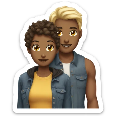 A straight bf with femboy gf sticker