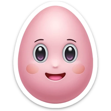 cute pastel pink egg emoji, , soft glow, simple design, transparent background, twitch emote sticker