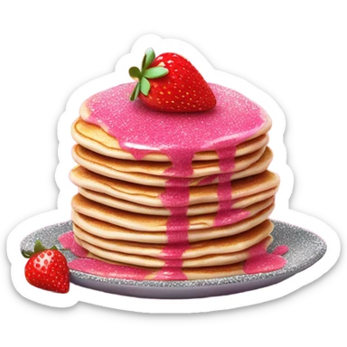 Hot pink breakfast with glitter  sticker