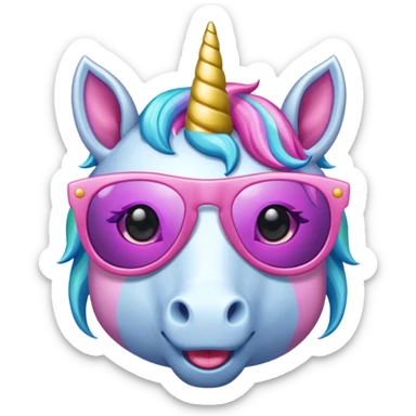 sunglasses unicorn sticker