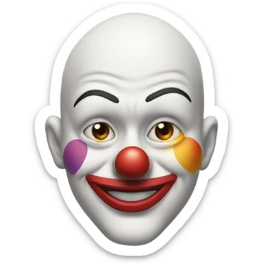 Facing taking off clown mask sticker