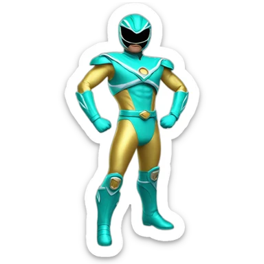 turquoise power ranger full body sticker