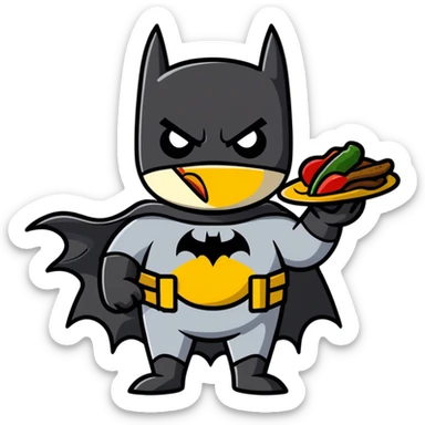 Batman eating chicken and fajita sticker