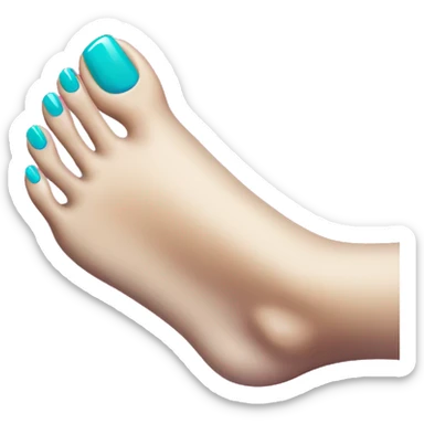 Nail polish on foot sticker