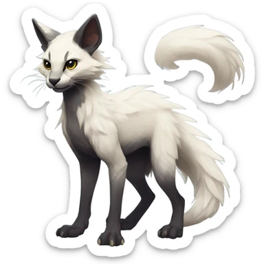 Modern Feral Rare Fantasy Vernid-Trico-species by LiLaiRa, random markings, tufted tail, tufted ears, full body sticker