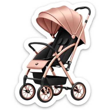 Satin Rosegold designer baby stroller sticker