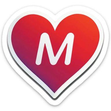 A heart with an L and an M in it sticker