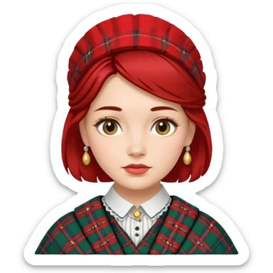 female with scottish attaire sticker