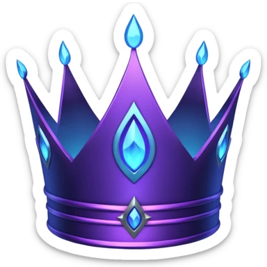 A dark glowing crown with purple neon edges and a small blue flame in the center. Mysterious, powerful, and royal. 👑🔥💜 sticker