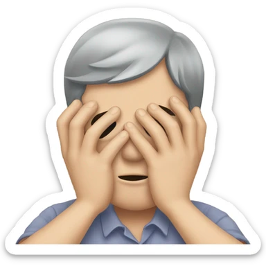 Person ashamed of thems of hiding face in hands sticker